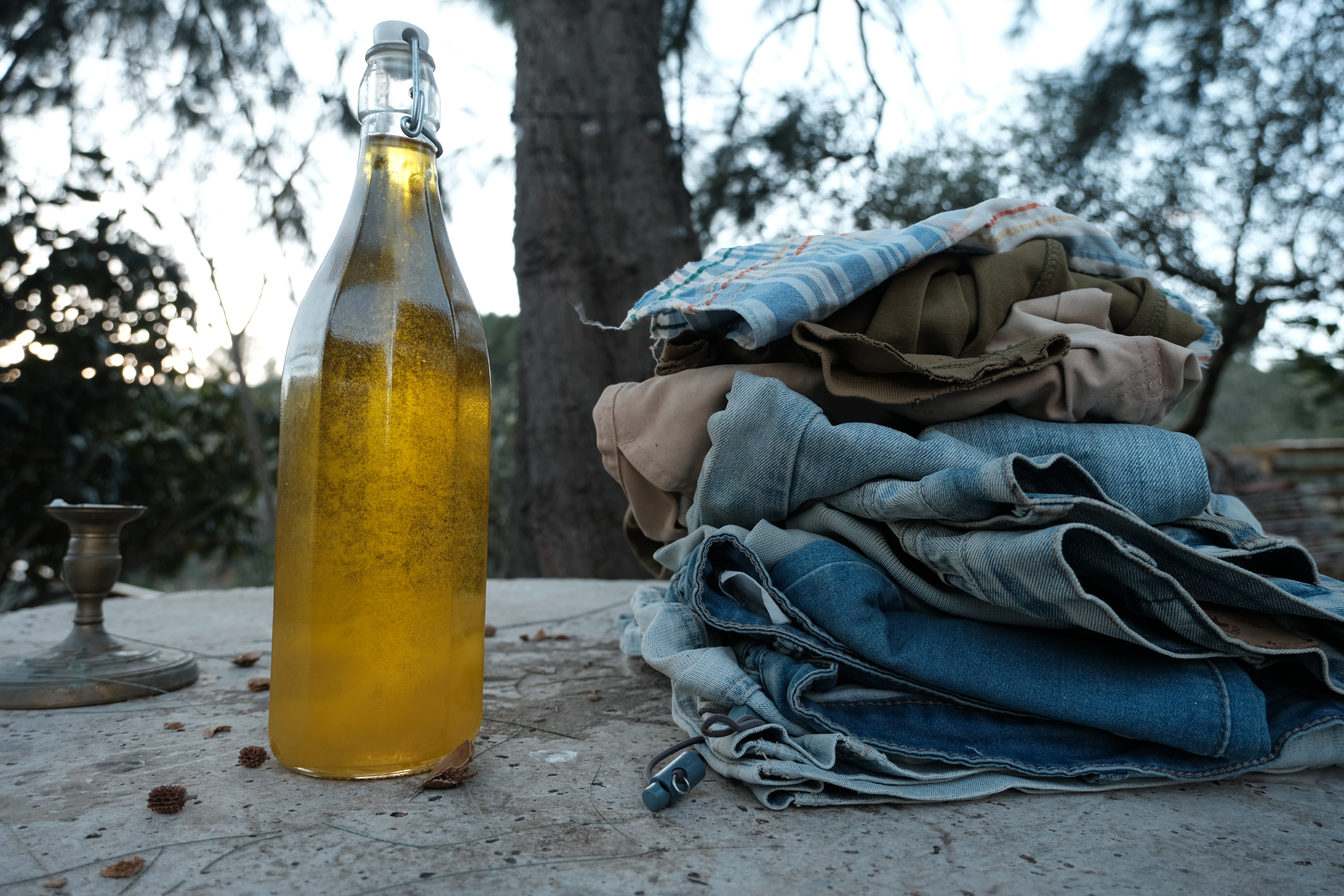 Clothes and olive oil