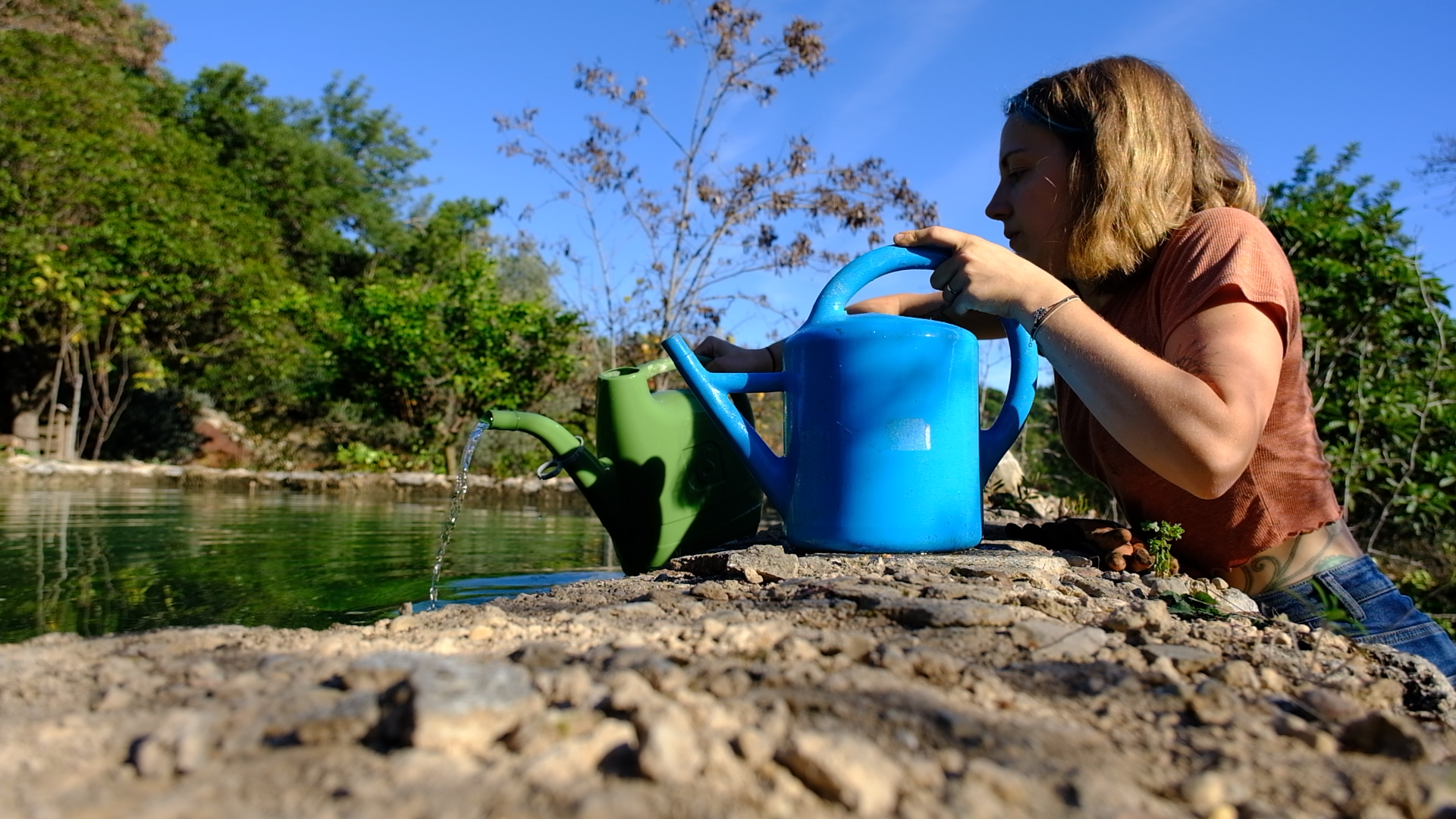 An open-air water deposit